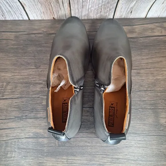 Pikolinos Ordino Lead Gray Ankle Boots Women's Sz 10.5-11 EU41 (NWOB)